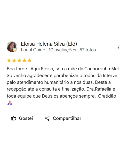 Avaliação real de tutor no Google